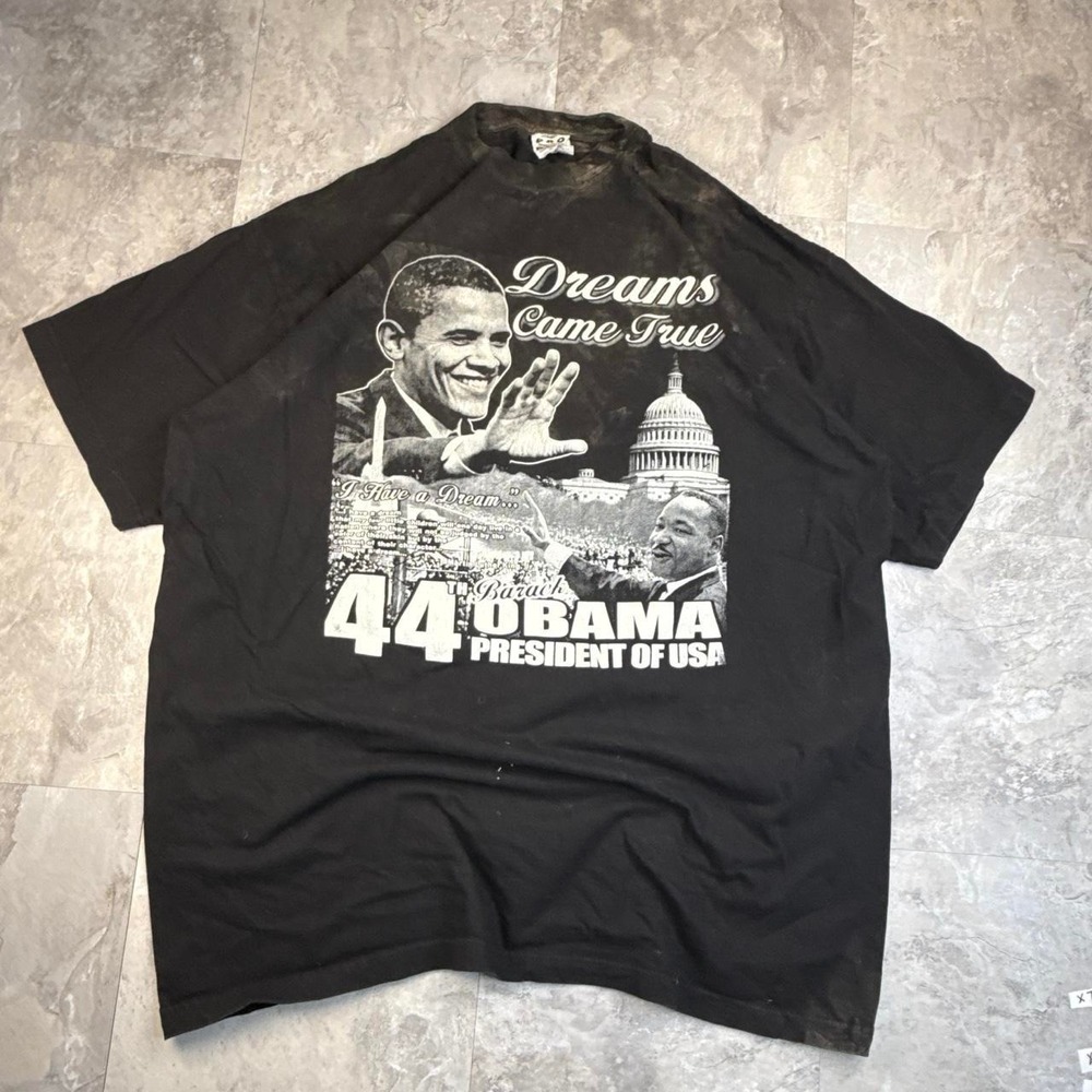 Vintage Black Barack Obama Dreams Came True Graphic T Shirt 3XL